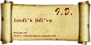 Istók Dóra névjegykártya